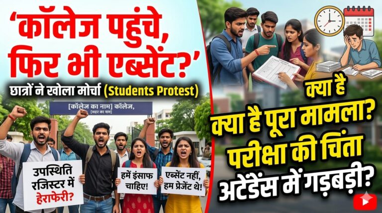 कॉलेज पहुंचे फिर भी एब्सेंट, छात्रों ने कैमरों के सामने खोला मोर्चा