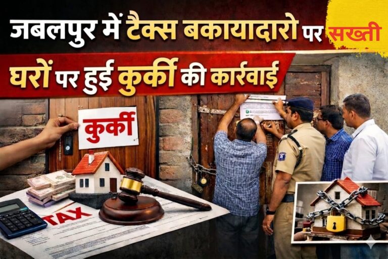 जबलपुर में टैक्स बकायादारों पर सख्ती, कई घरों पर कुर्की की कार्रवाई